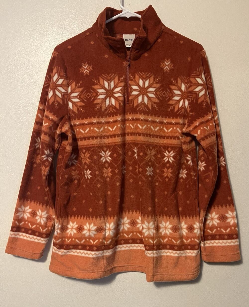 Blair Fleece 1/4 Zip Pullover Women’s Medium Nordic Aztec Fair Isle Cozy Warm